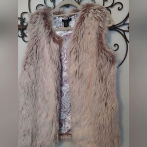 Catherine Malandrino Pink Faux Fur Women's Vest Medium M BNWT